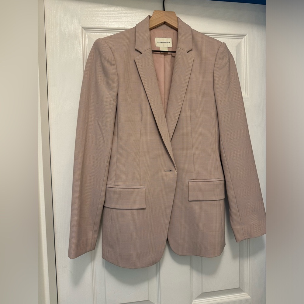 Club Monaco Pink Plaid Blazer